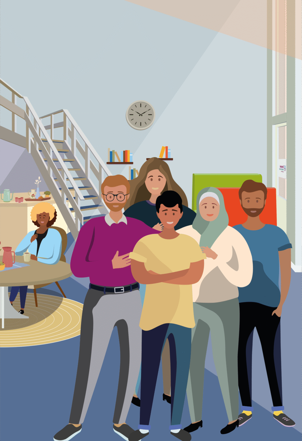 Groep mensen in ruimte beneden Utrecht Steunpunt Zelfregie en Herstel